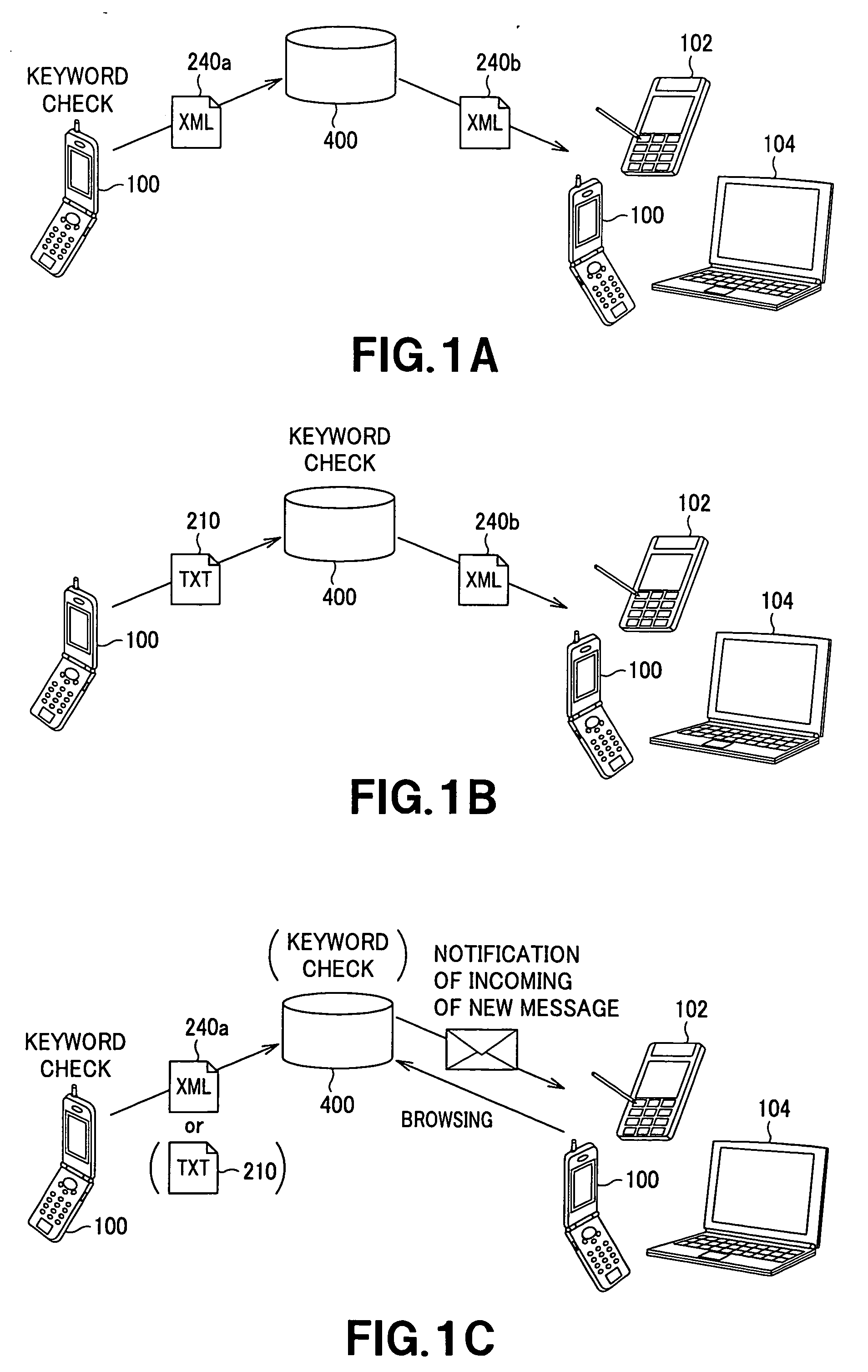 Text display terminal device and server