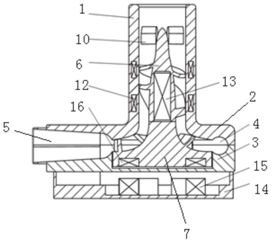 A magnetic levitation mixed flow heart pump