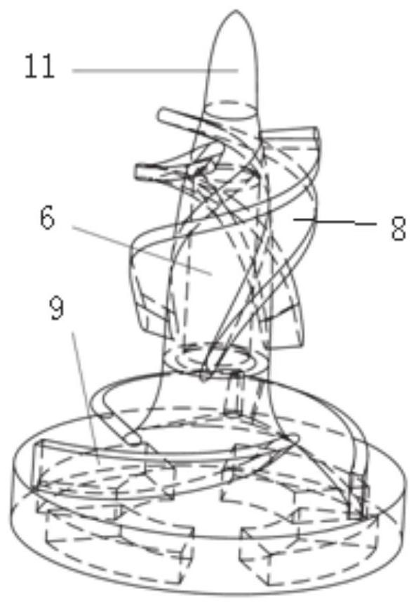 A magnetic levitation mixed flow heart pump