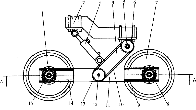 Two-wheel single-joint profiling ground wheel assembly