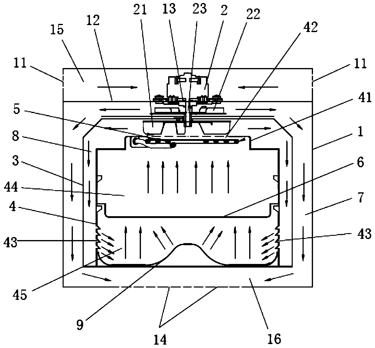 Air fryer with sufficient thermal circulation