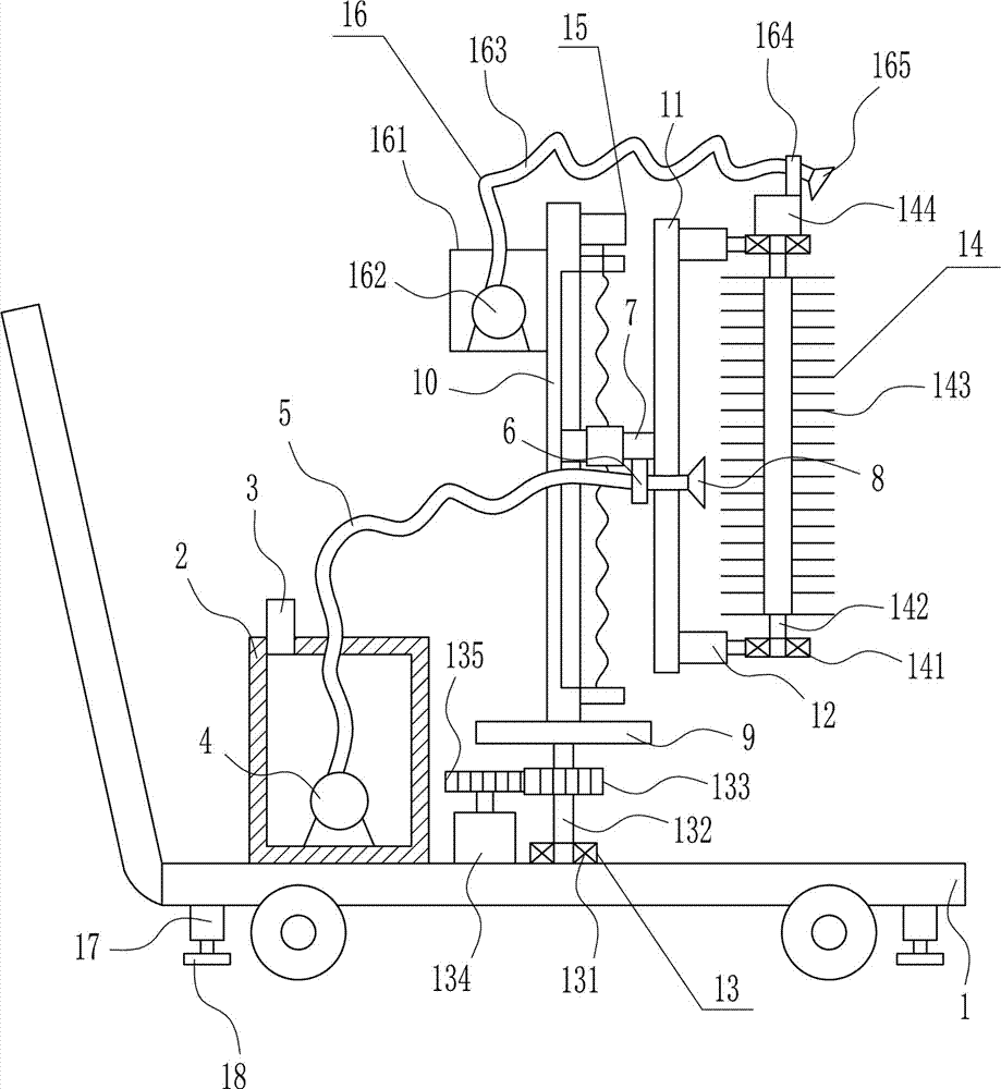 Guardrail washing device for municipal engineering