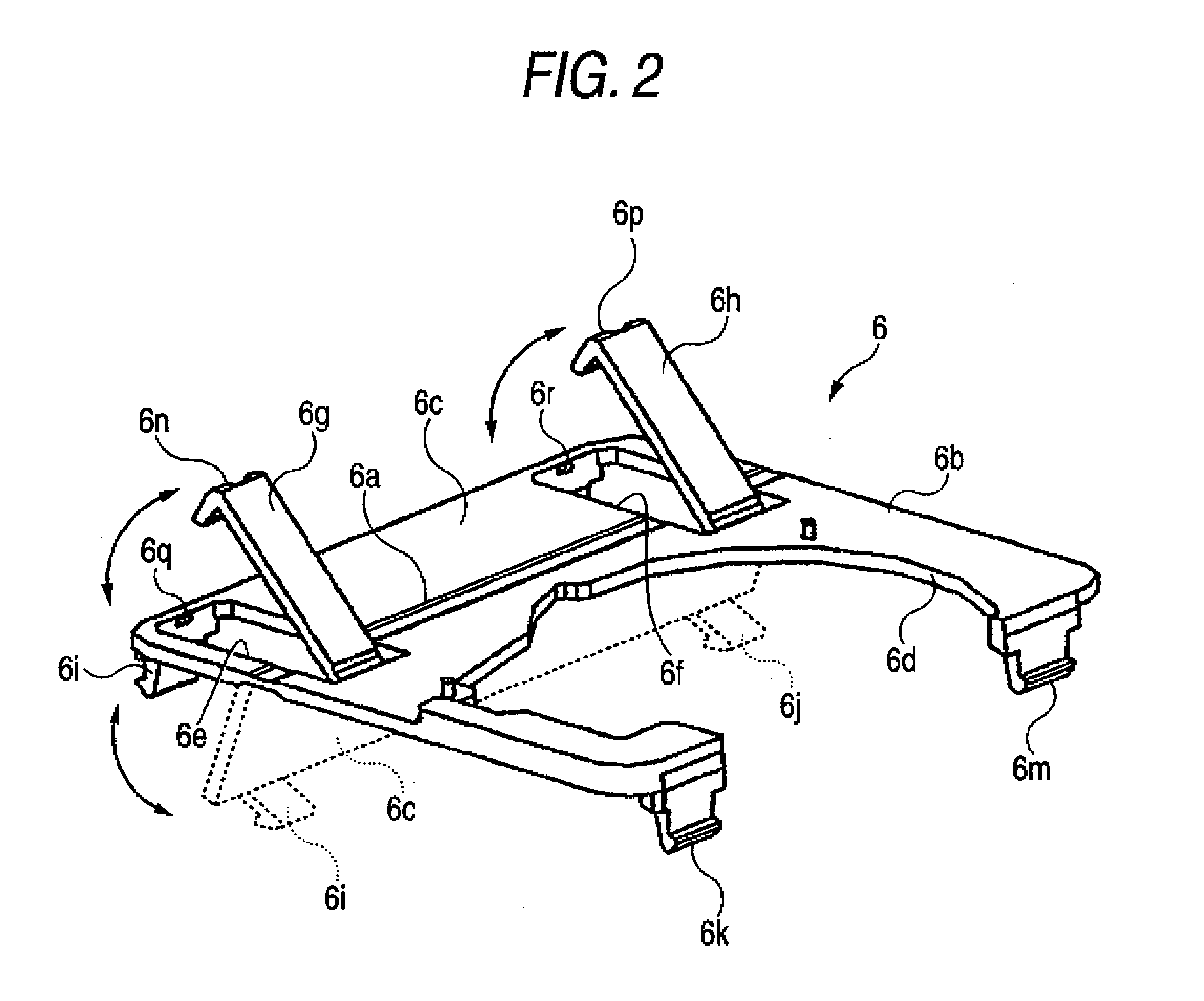 Structure of housing battery etc.