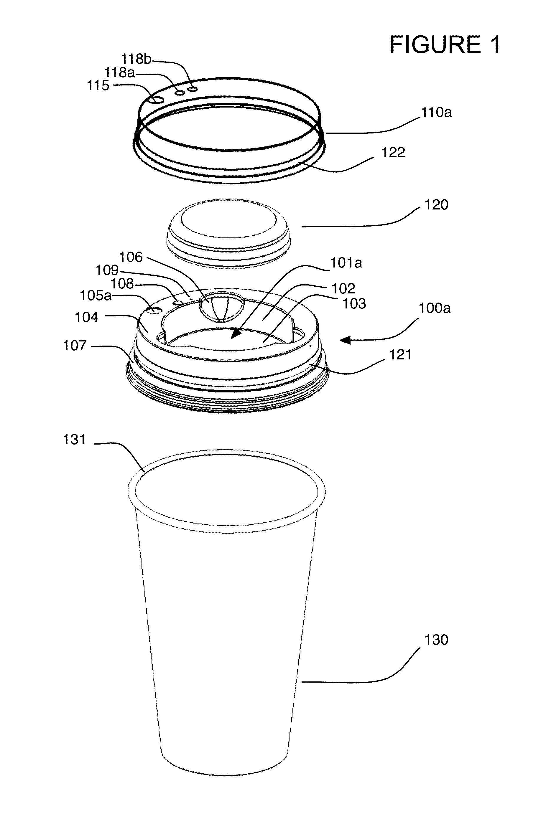 Cup lid with integrated container