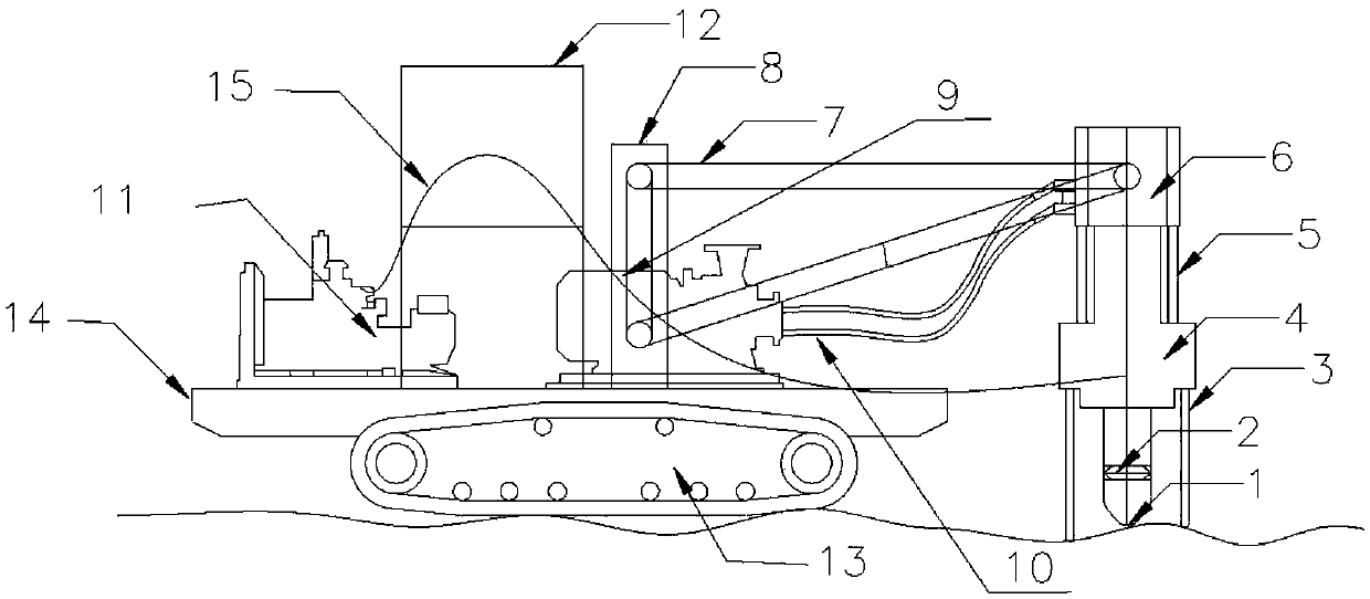 Stone excavation fragmentation device for fractured rock layer and method for installing and using same