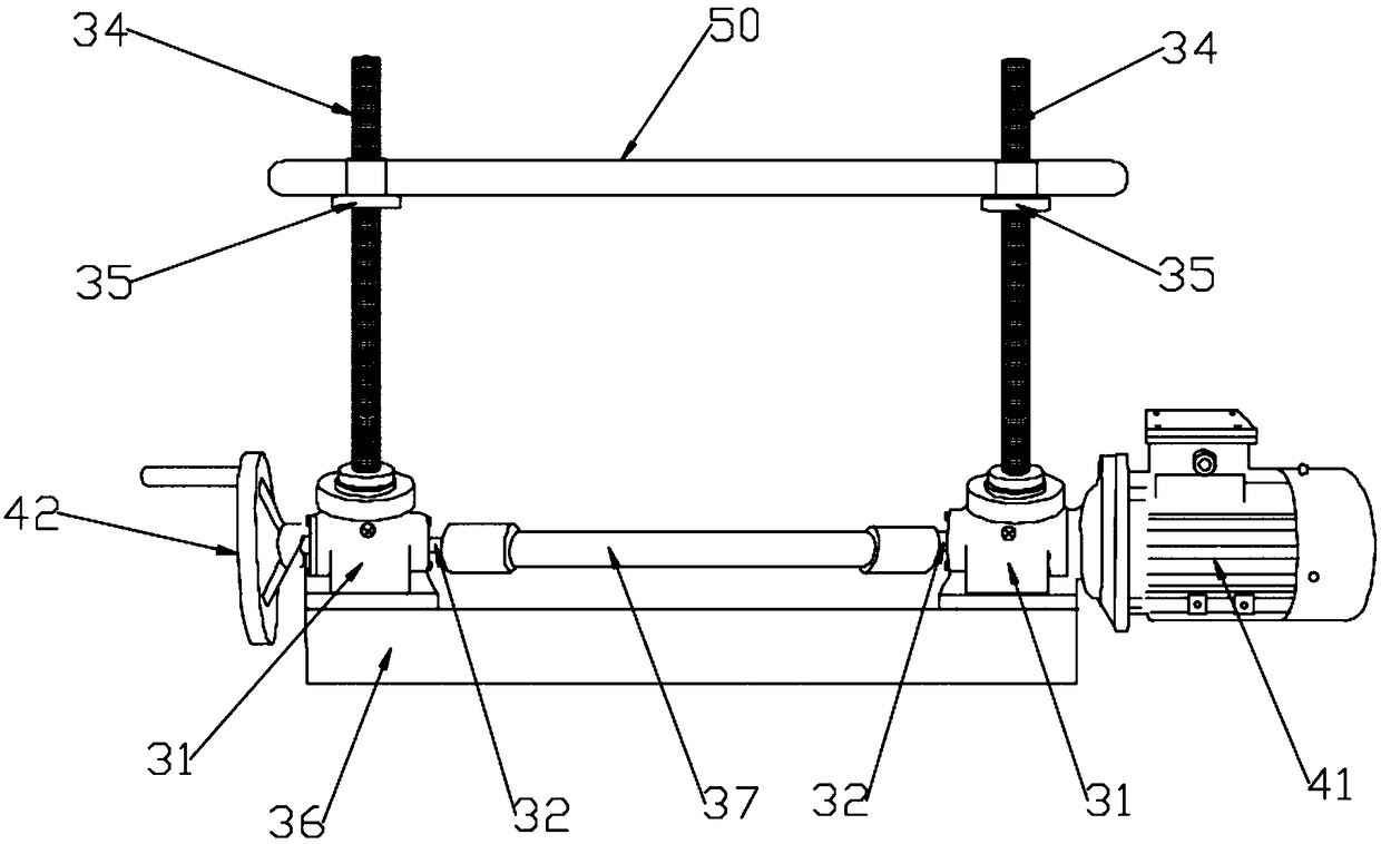 Bed with bedside capable of ascending and descending