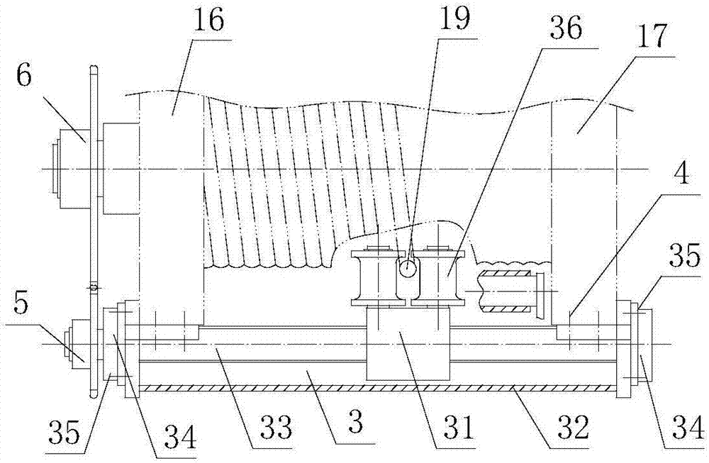 Hoist rope guiding device with sleeve-type rope pressing device