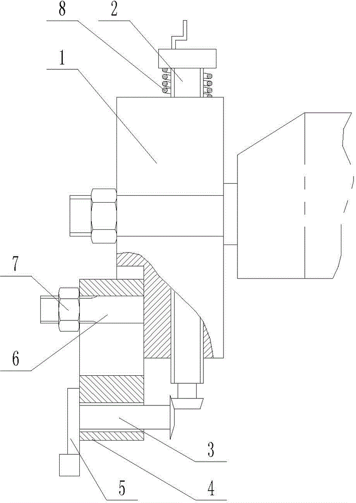 Device for machining semi-arc long groove