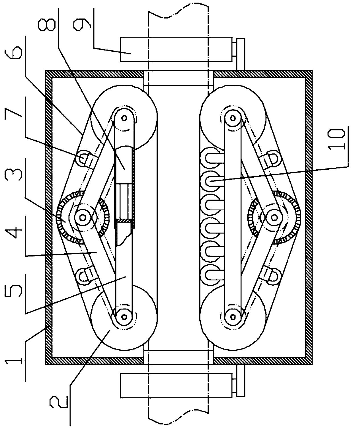 An adjustable distance cable conveyor