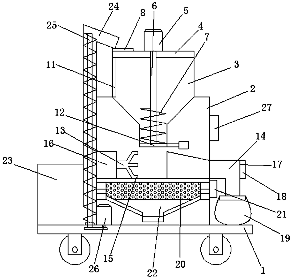 Novel wheat winnowing device