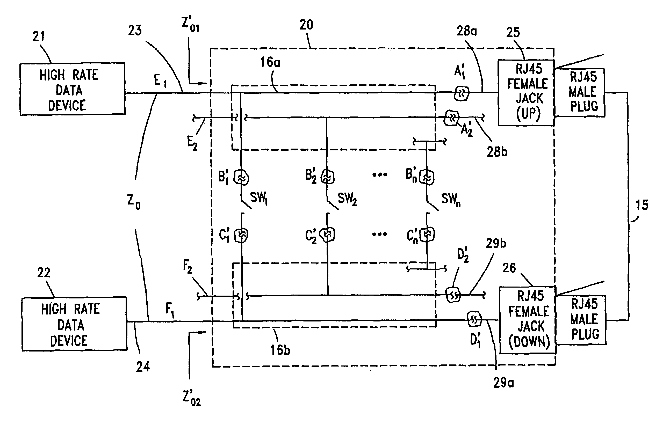 High data rate interconnecting device