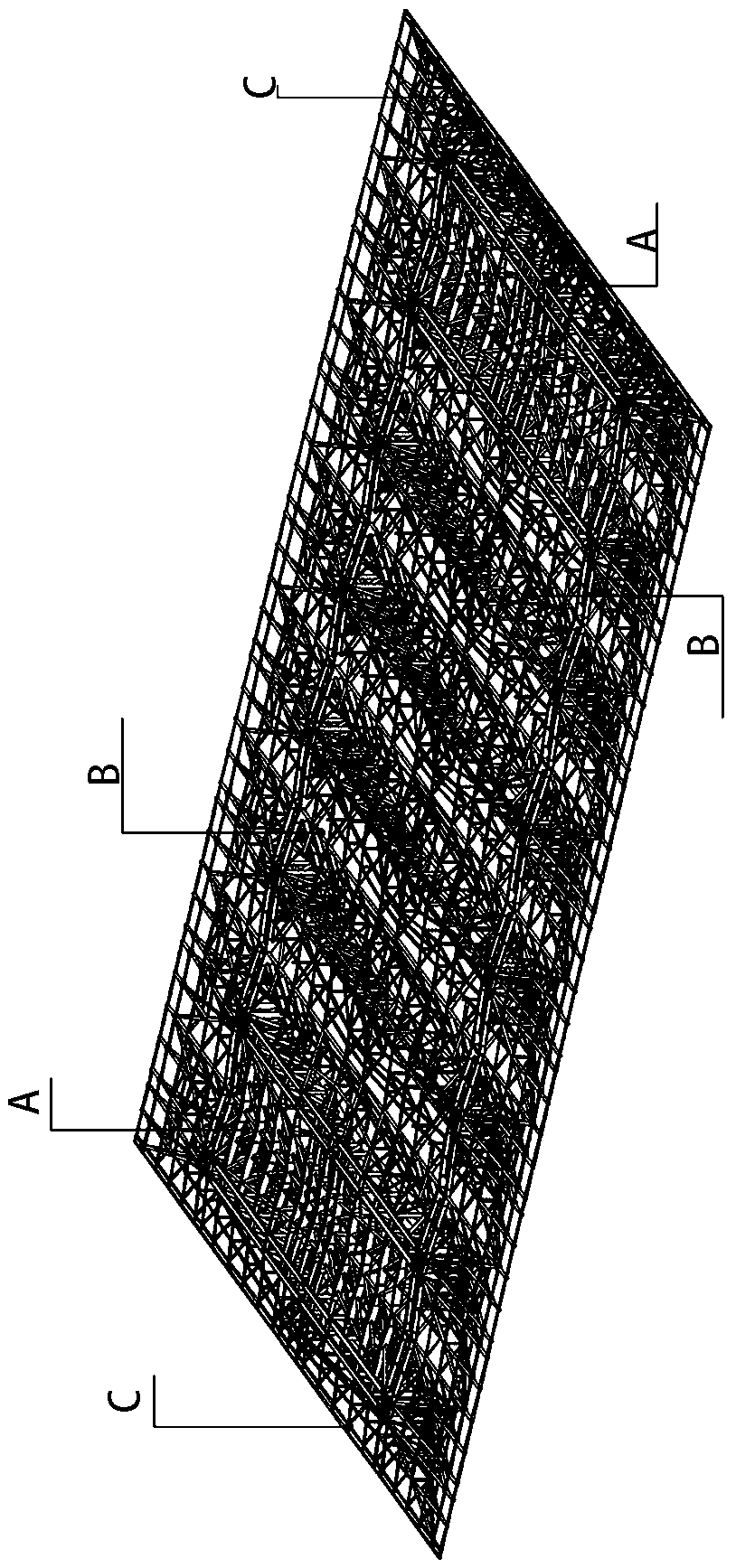 Large-span concave fish belly type double-slope roof truss and installation method thereof