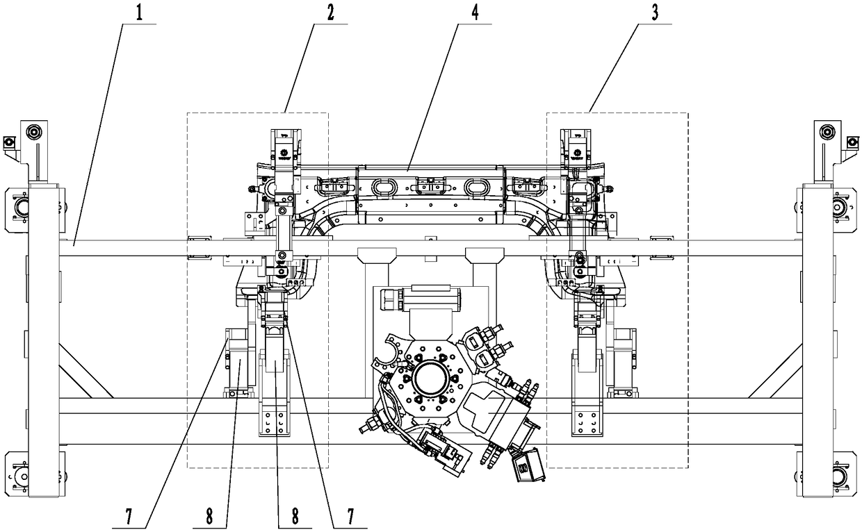 Automatic part-mounting tool for rear wall outer-board assembly