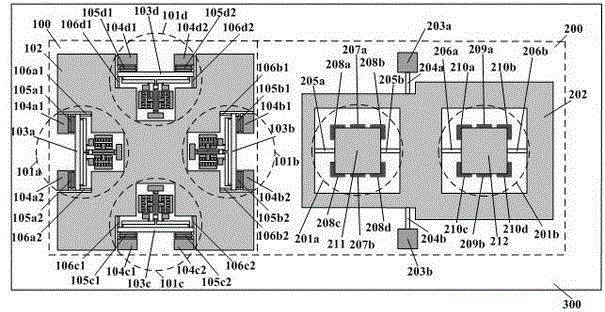 Triaxial integration silicon micro-resonance type accelerometer