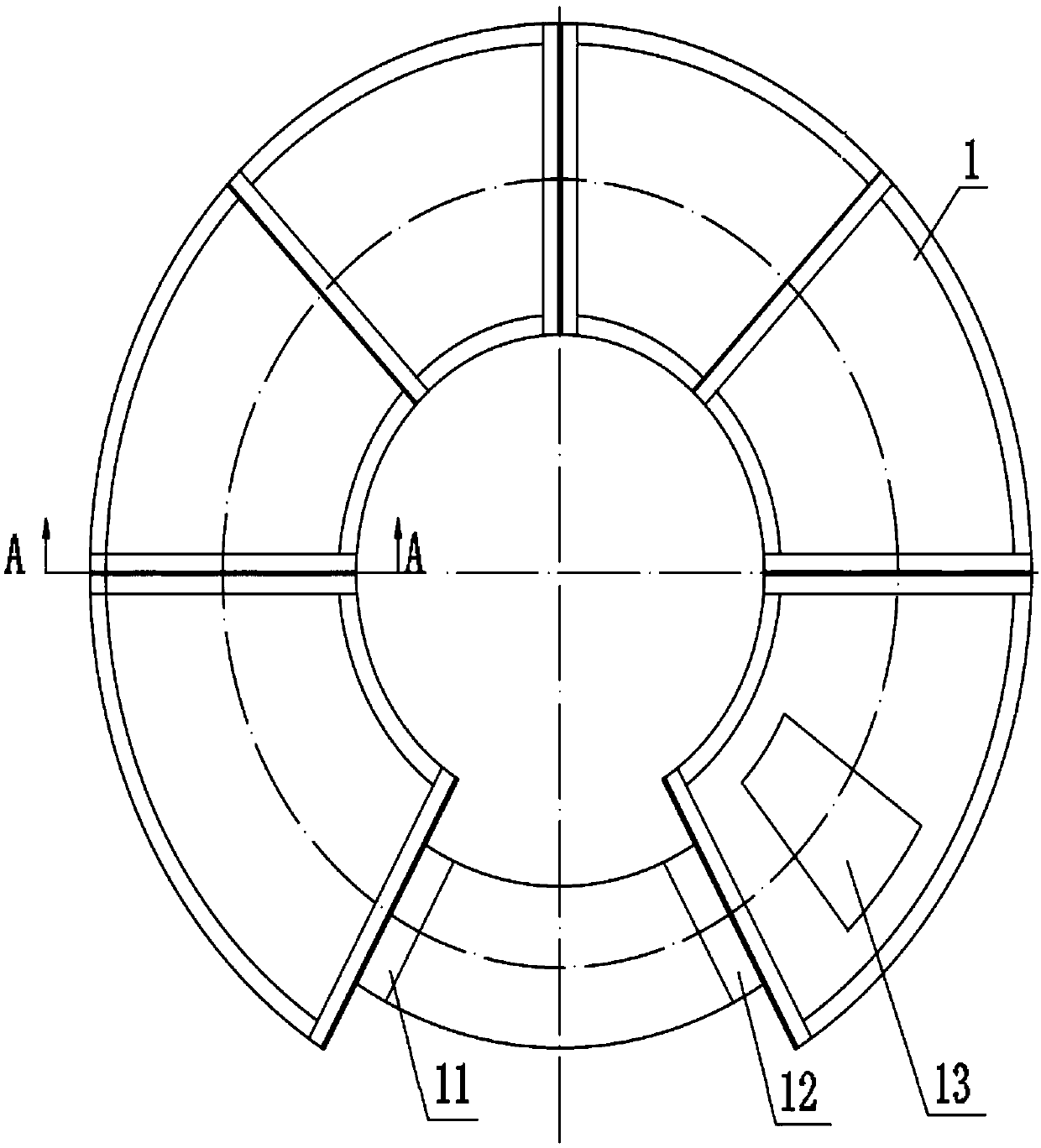 Annular fixed bed combustion furnace applied to powder materials