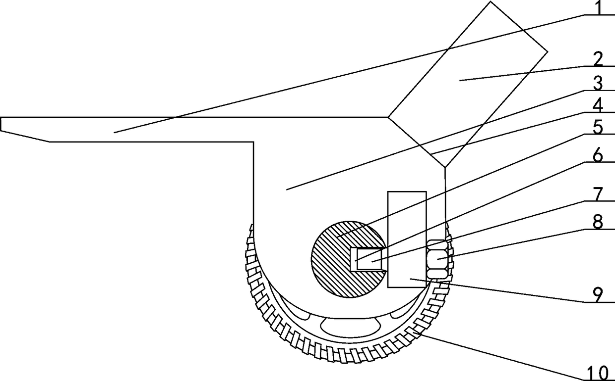 A shovel wheel of an overhaul trolley and an application thereof