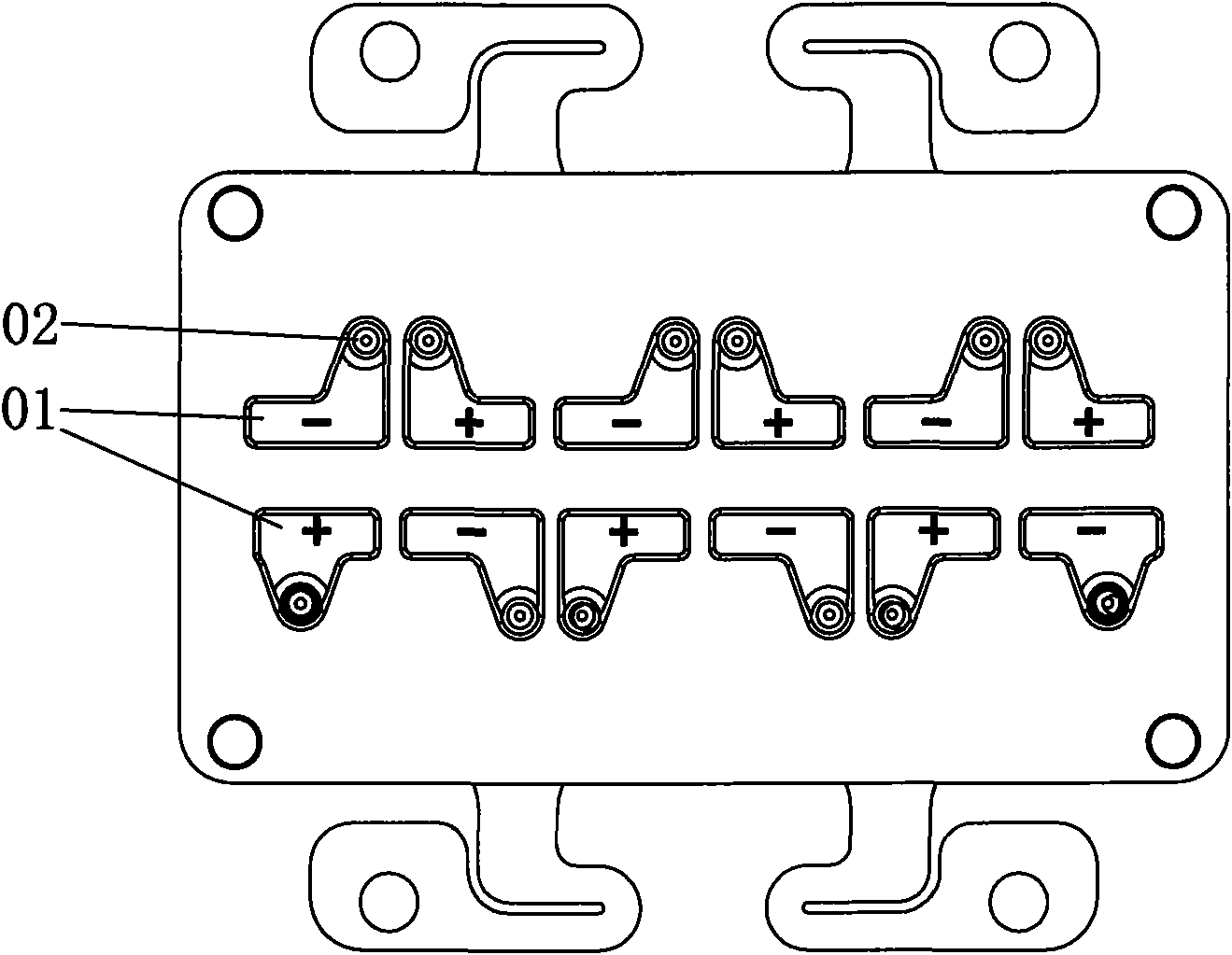 Improved structure of battery cast welded mold