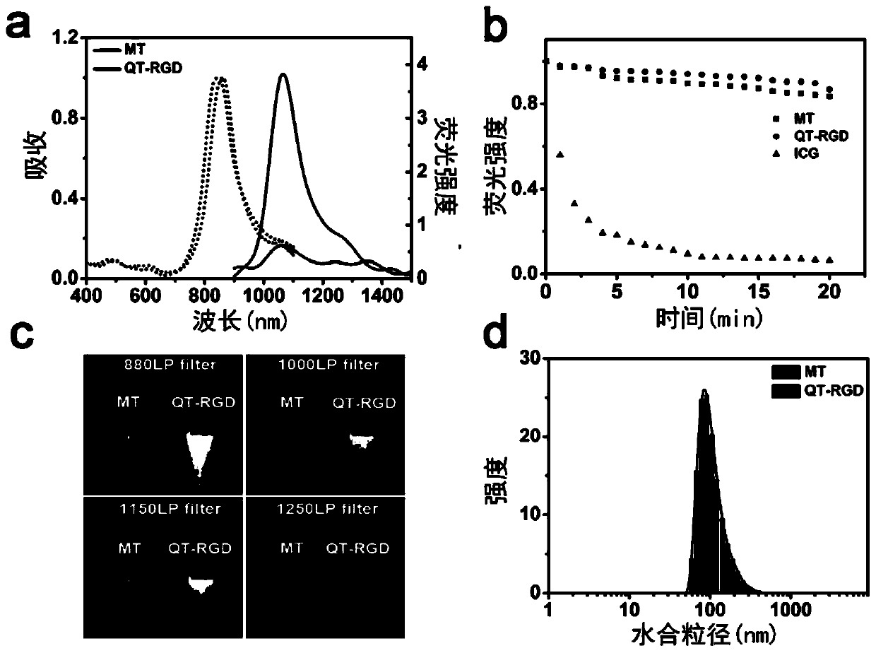 High-stability second near-infrared small-molecule fluorescence probe and production method and application thereof