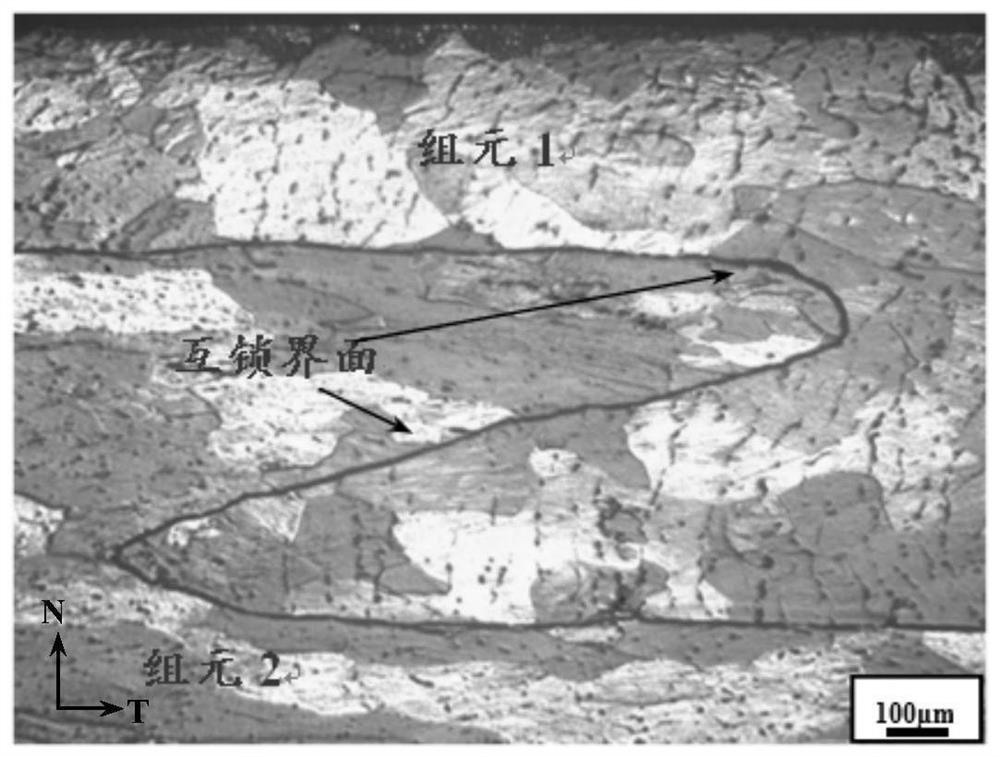 Interface interlocking/rib reinforced laminated armor aluminum alloy and preparation method thereof