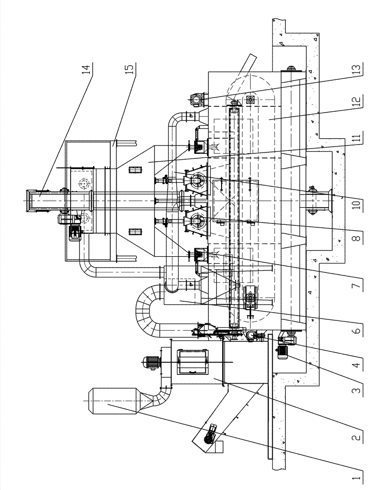 Energy-efficient spring reinforced shot blast machine