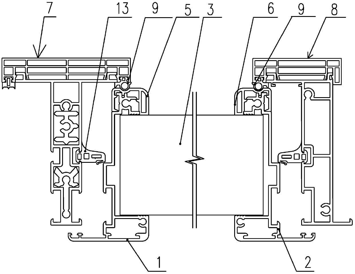 Opening sash structure of an external thermal insulation hollow glass casement window