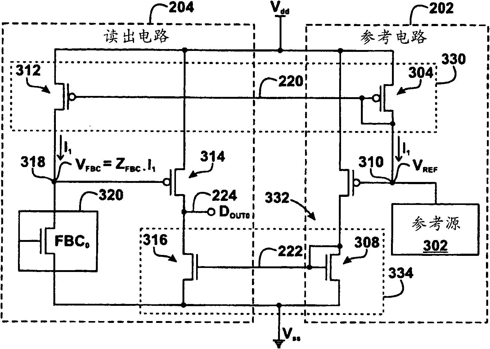 Sensing device for floating body cell memory and method thereof