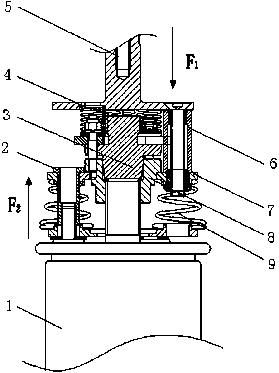 A device and method for reducing contact bounce for a vacuum circuit breaker