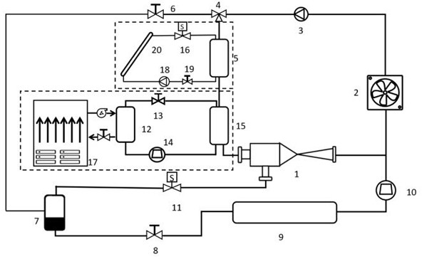 Low-grade thermal compound driving refrigerating system for large data center