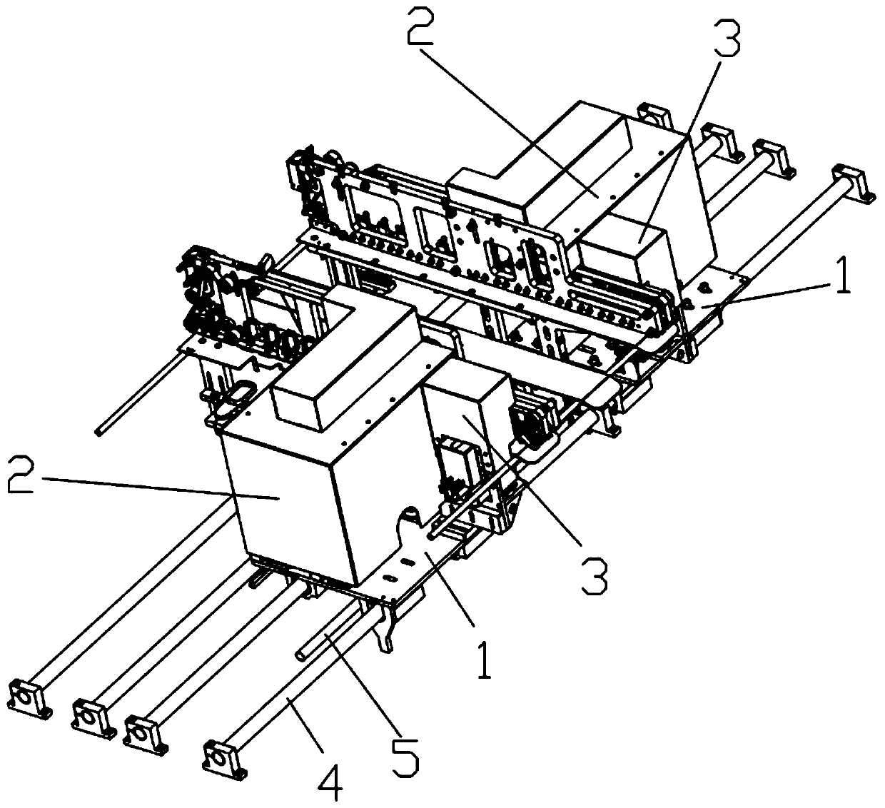 Automatic adjustable production platform for dual-side synchronous cloth conveying, seam sewing and thread cutting