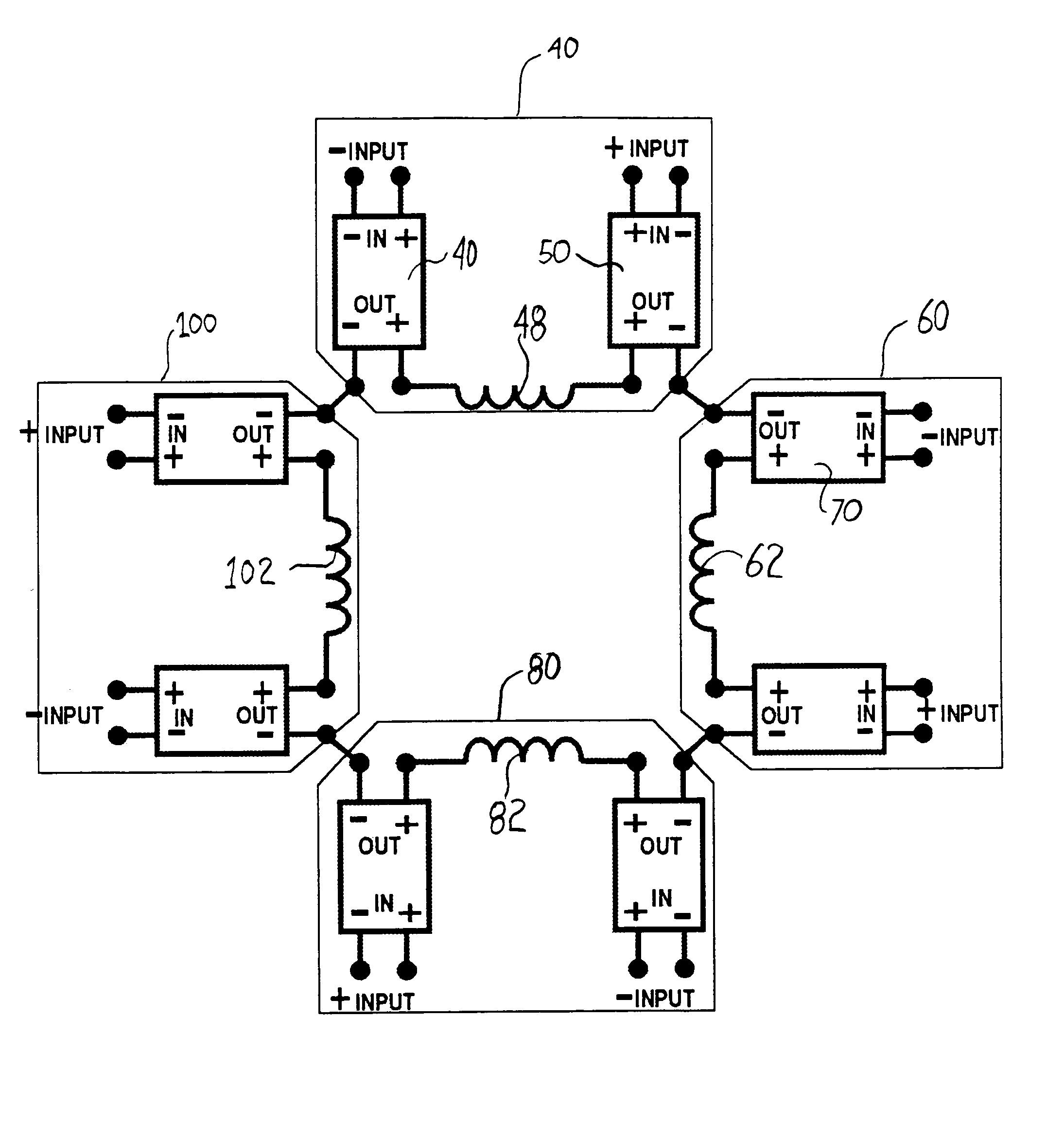 Distributed circular geometry power amplifier architecture