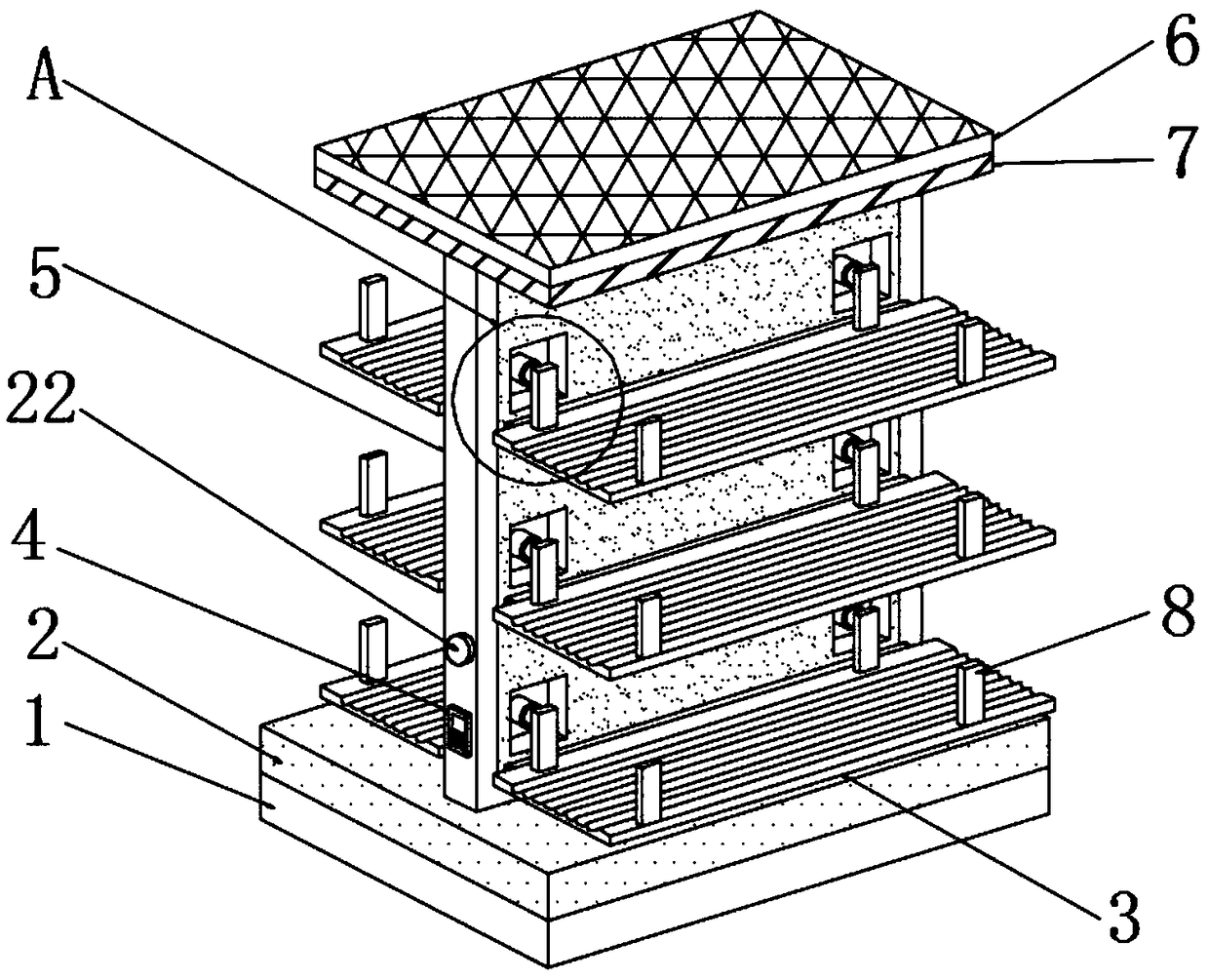 Pipe rack convenient to transport for civil engineering