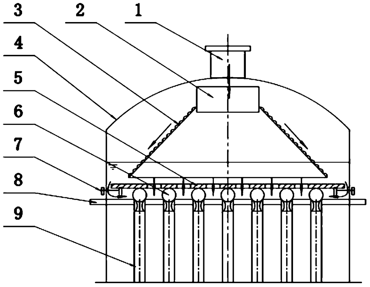 A falling film evaporator