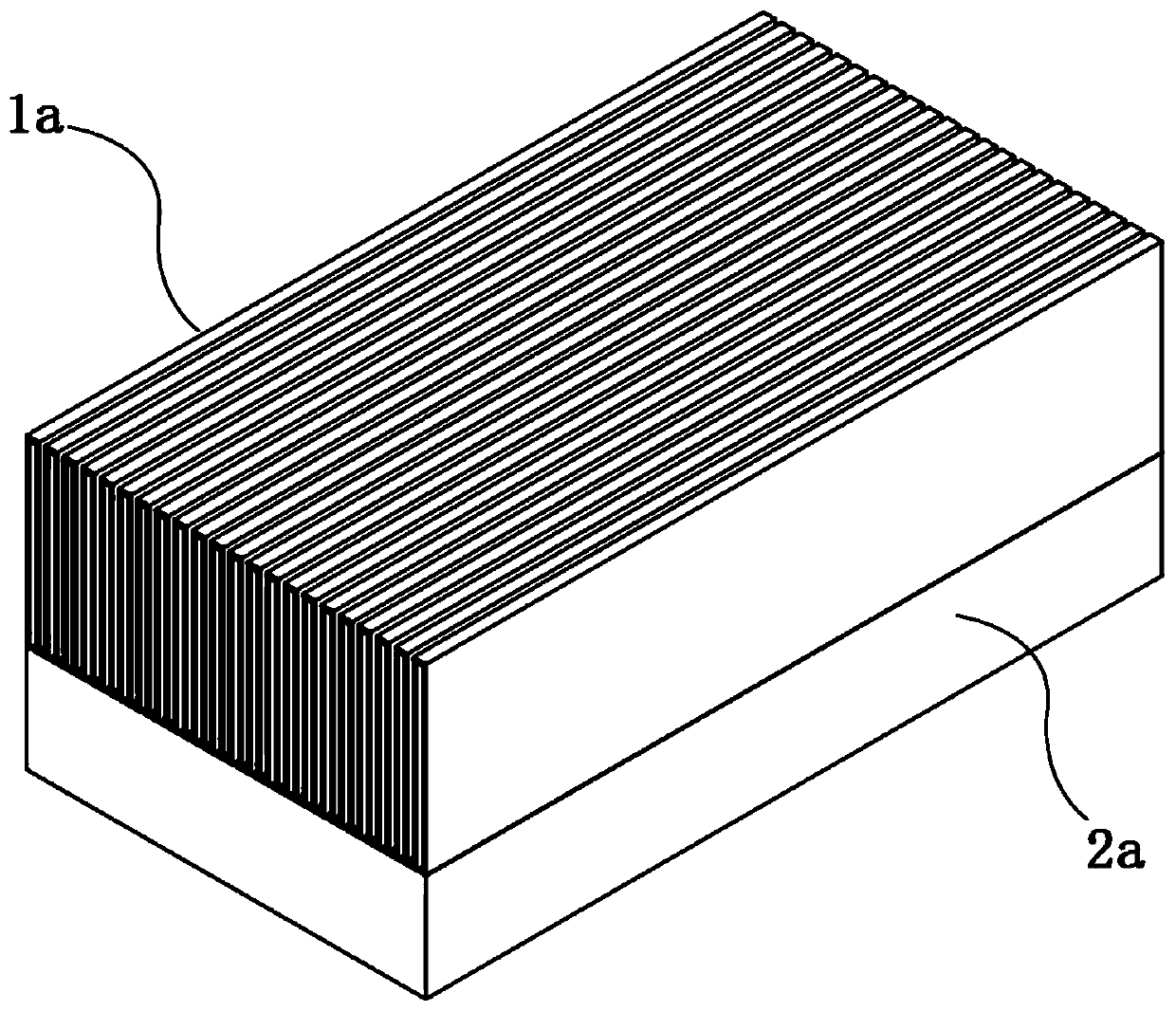 Welding structure and method of metal plate and metal fin vacuum brazing