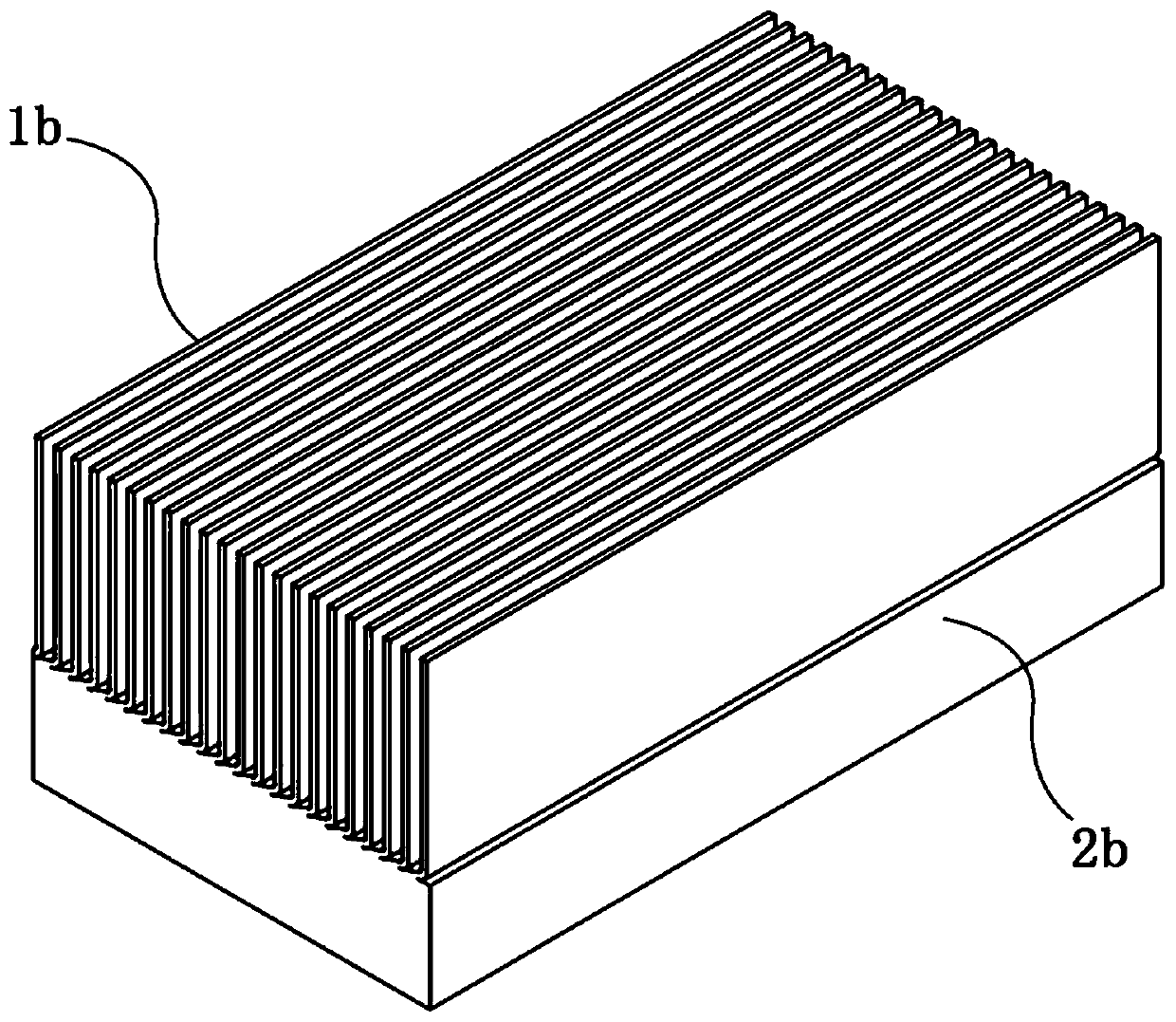 Welding structure and method of metal plate and metal fin vacuum brazing