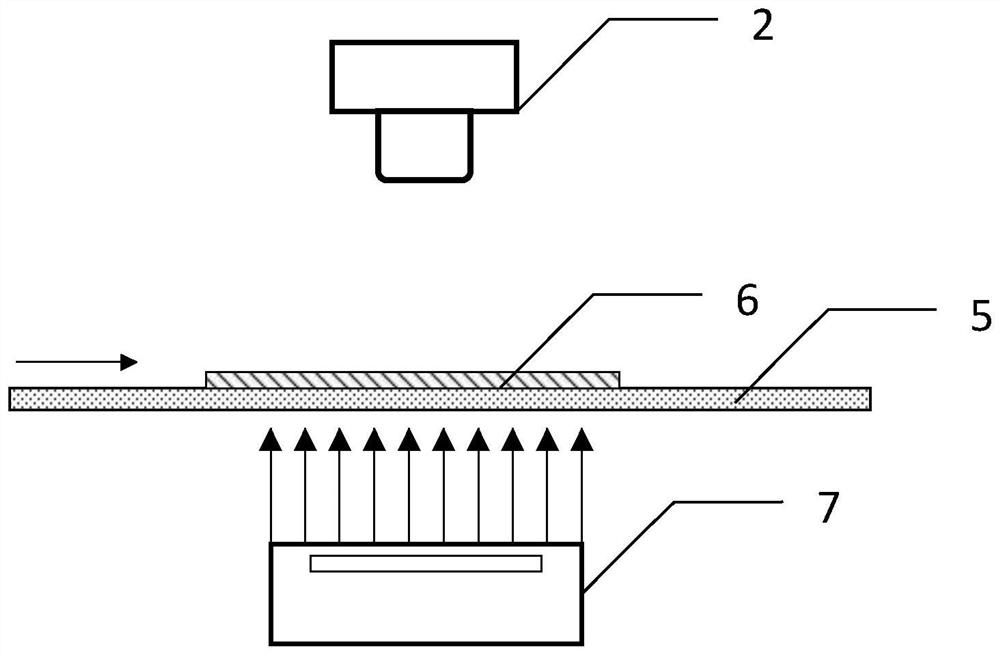 Visual measurement system for size of film on conveying belt and measurement method thereof