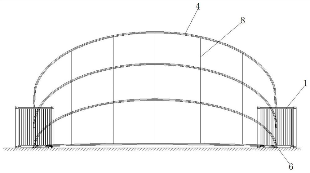 A large-span hangar based on box modules and its construction method