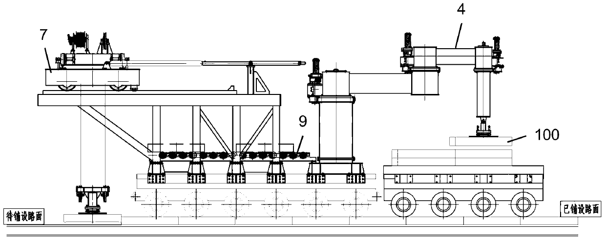 Automatic control system and automatic laying method of assembly type road and prefabricated pavement slab