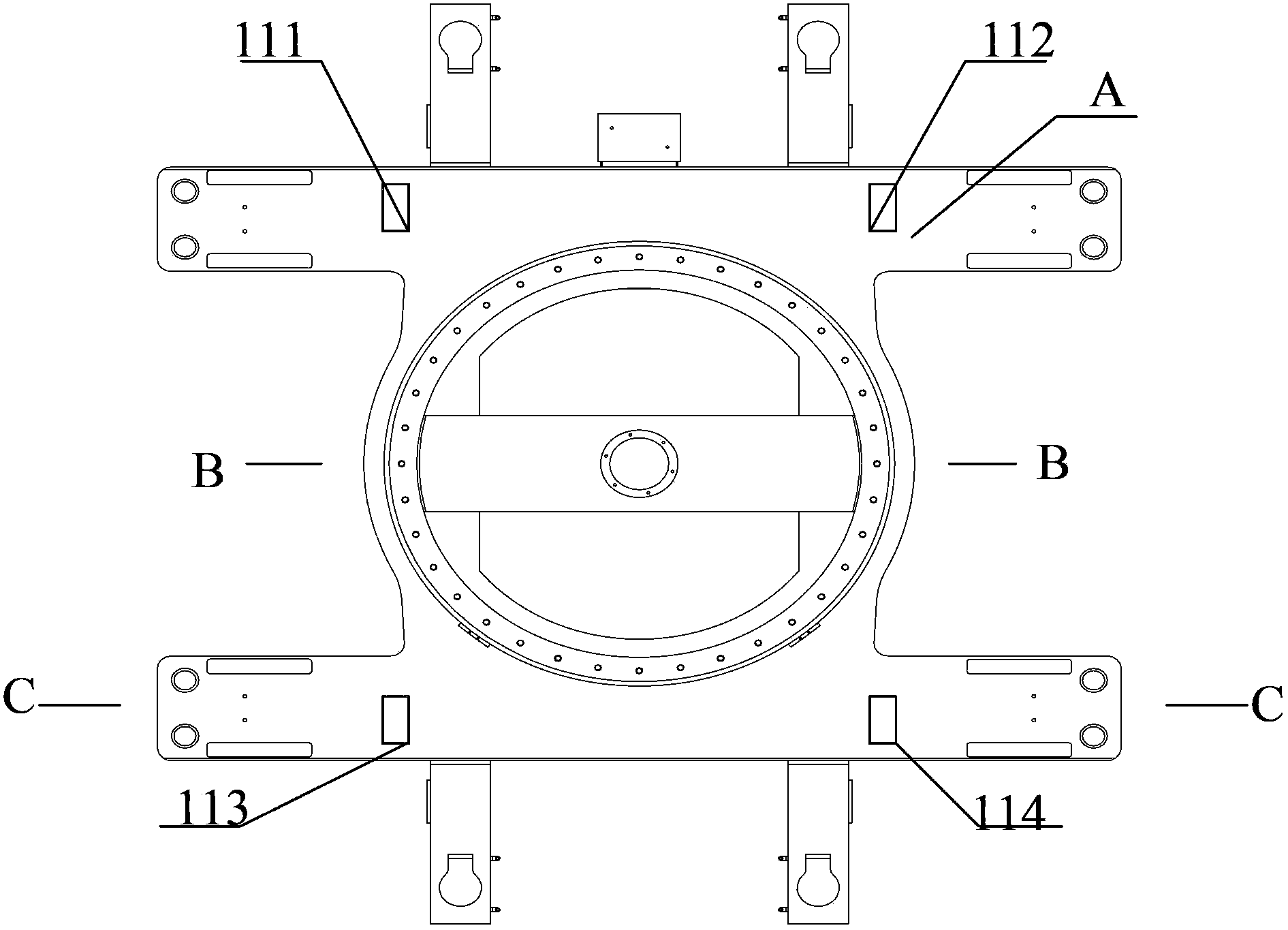 Crane and slewing bearing structure thereof