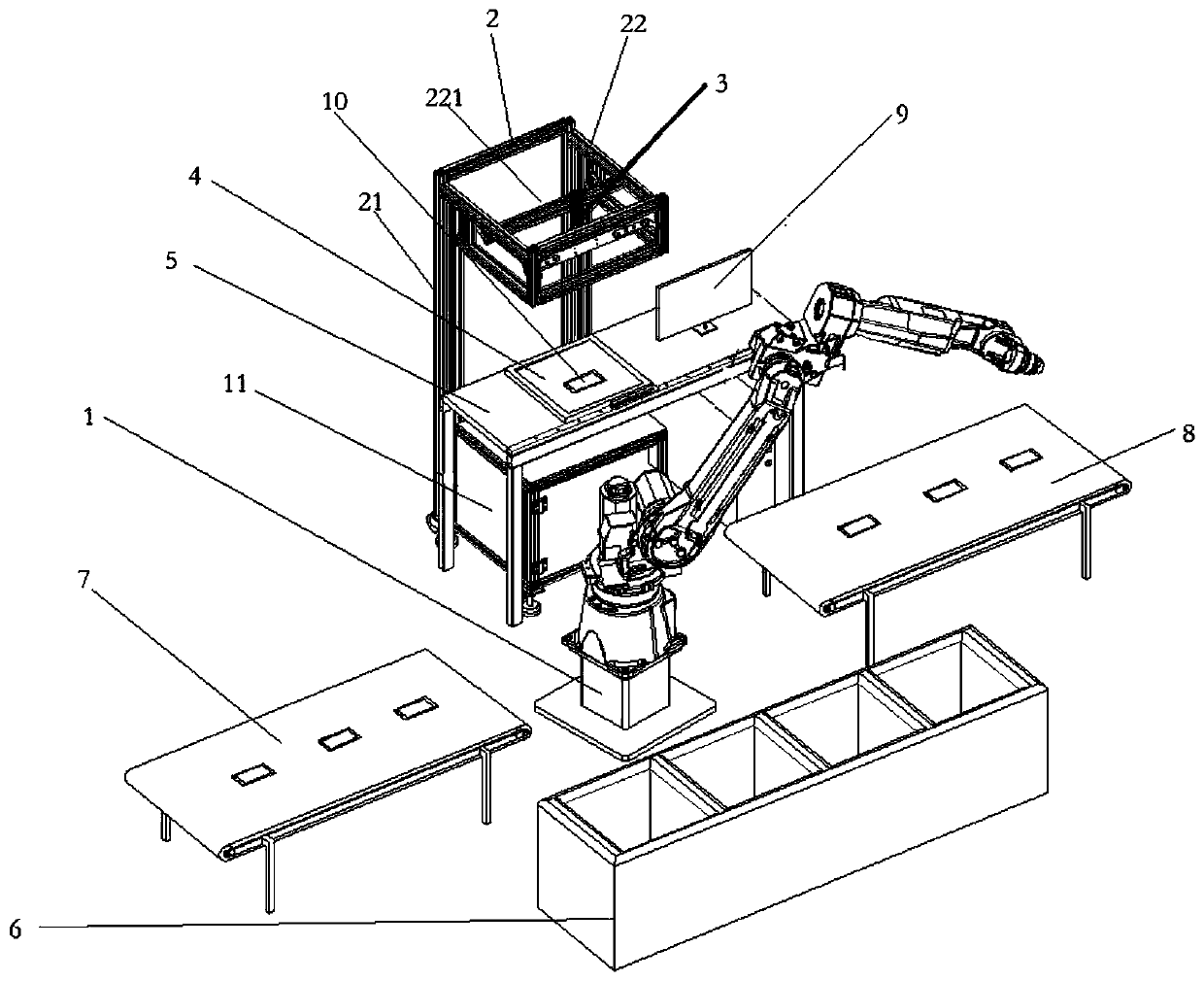 Mobile phone cover plate silk-screen defect detection device and method based on machine vision