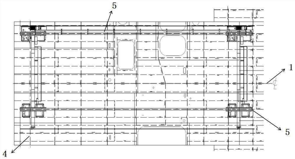 Quick positioning and mounting method for double I-shaped beams on cabin section of container ship