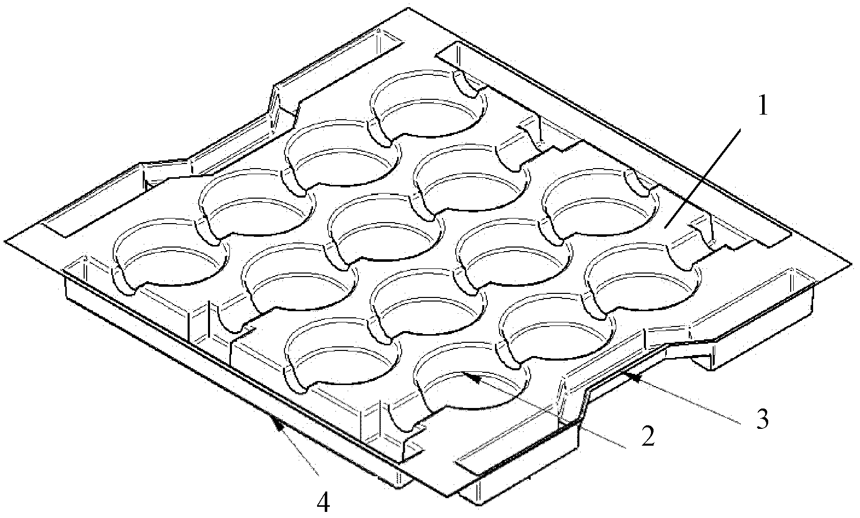 Blister tray for inner packing of bearing