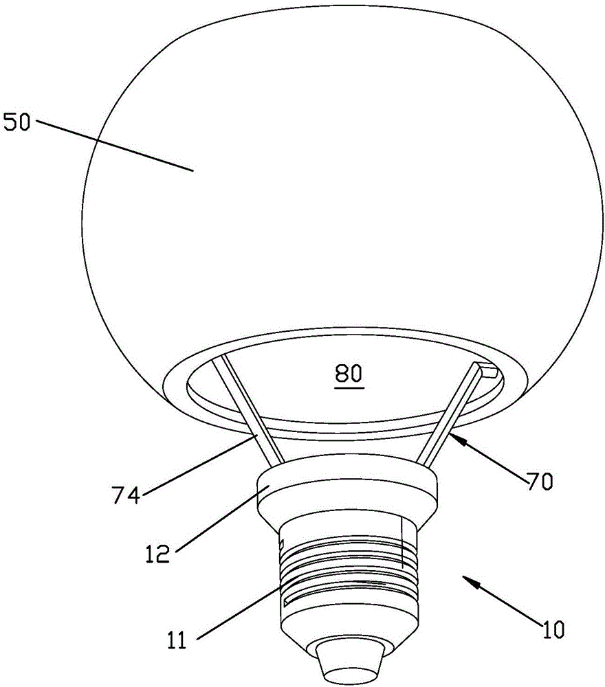 Straight tube type bulb lamp with chimney effect