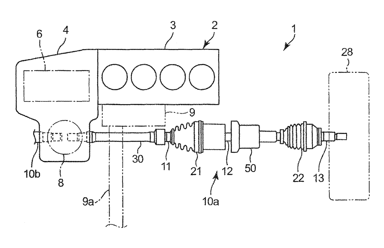 Power transfer structure of vehicle