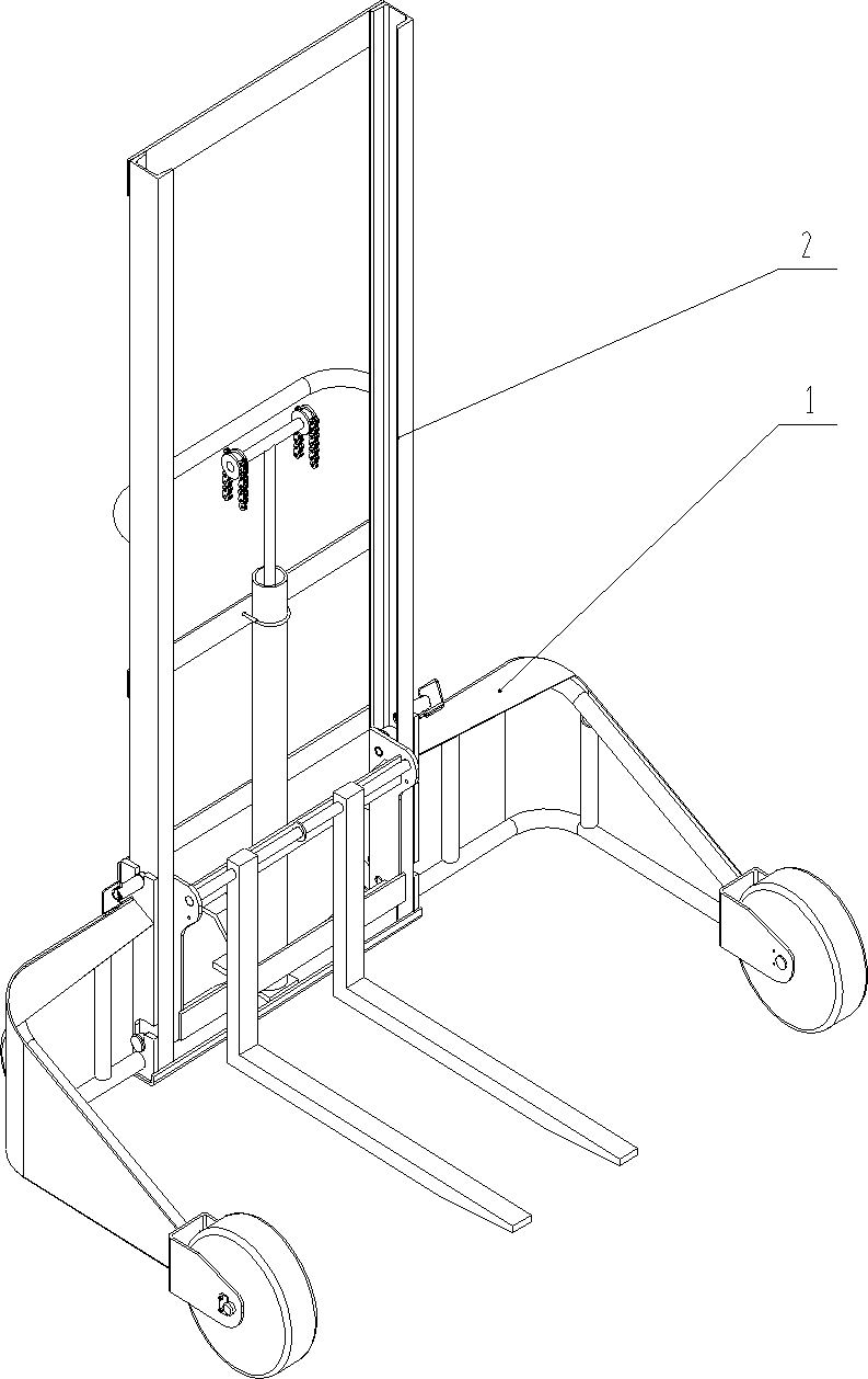 Portable cross-country hand fork lifter