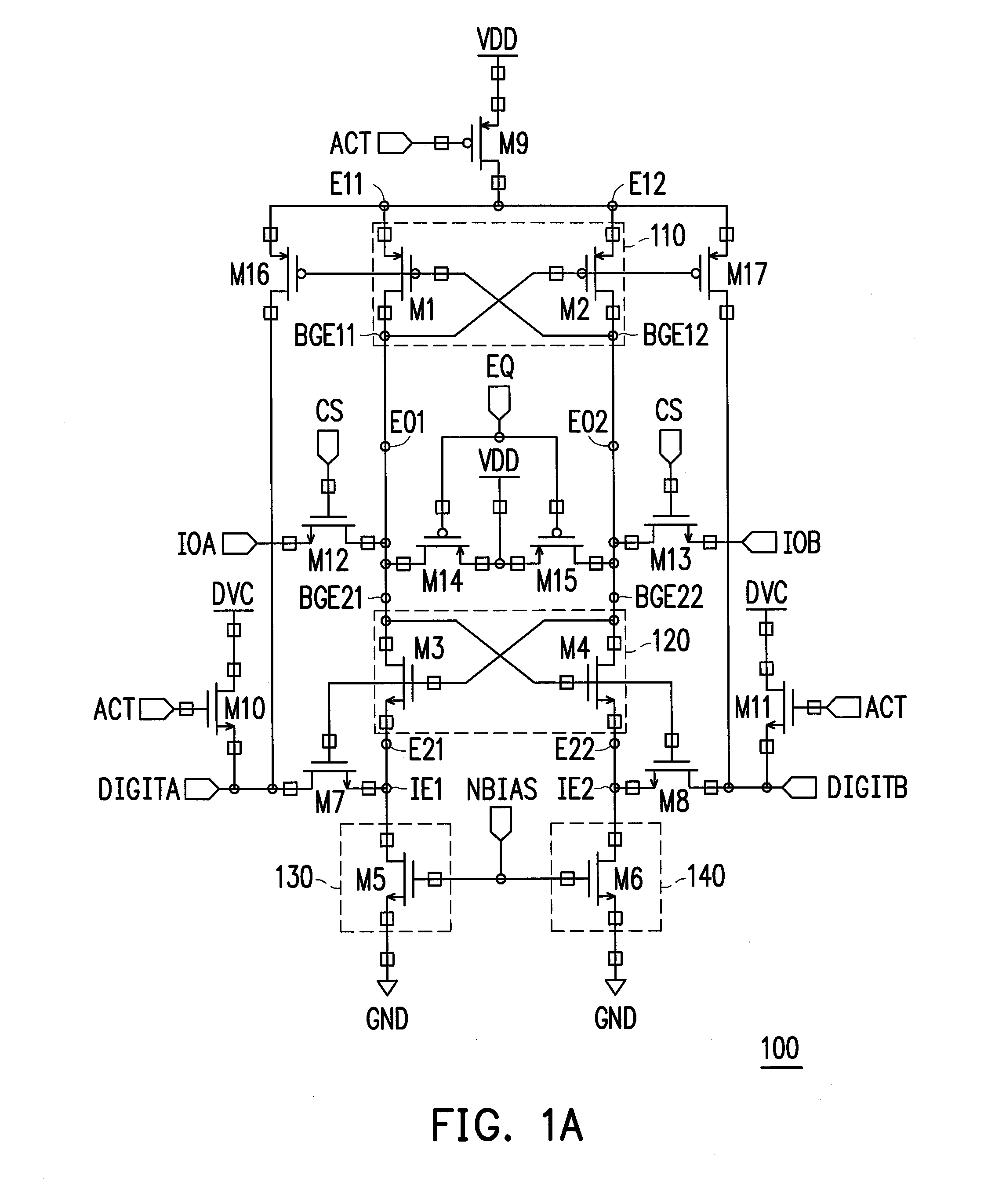 Sense amplifier with cross-coupled transistor pair