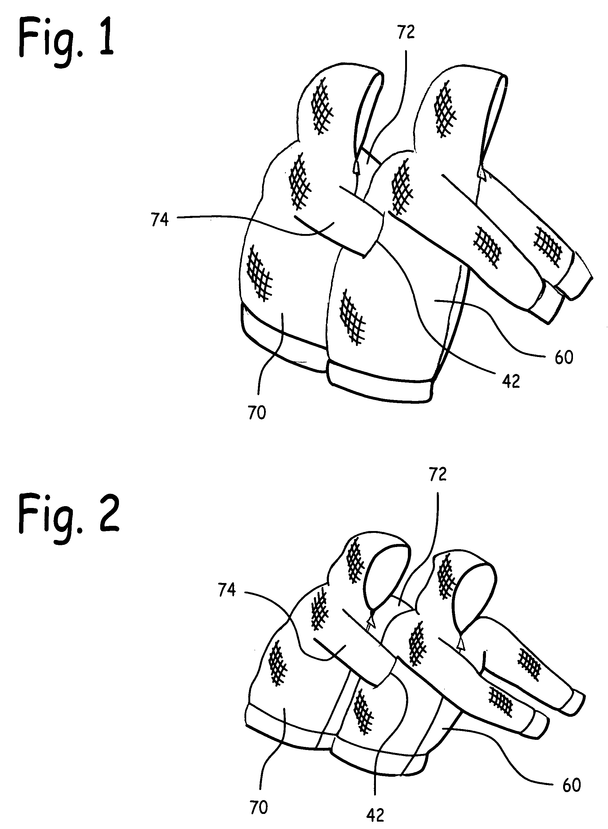 Garment with underarm externally accessible breast pockets and method of use