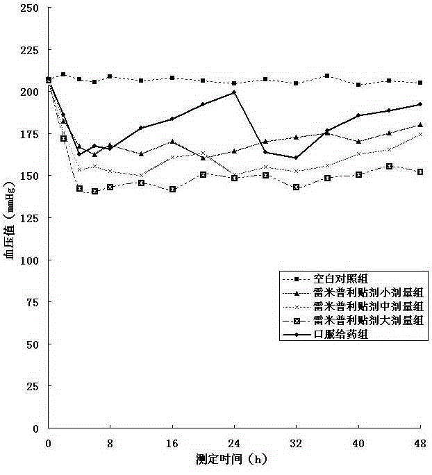 Ramipril-containing external-application slow-release transdermal patch and application thereof