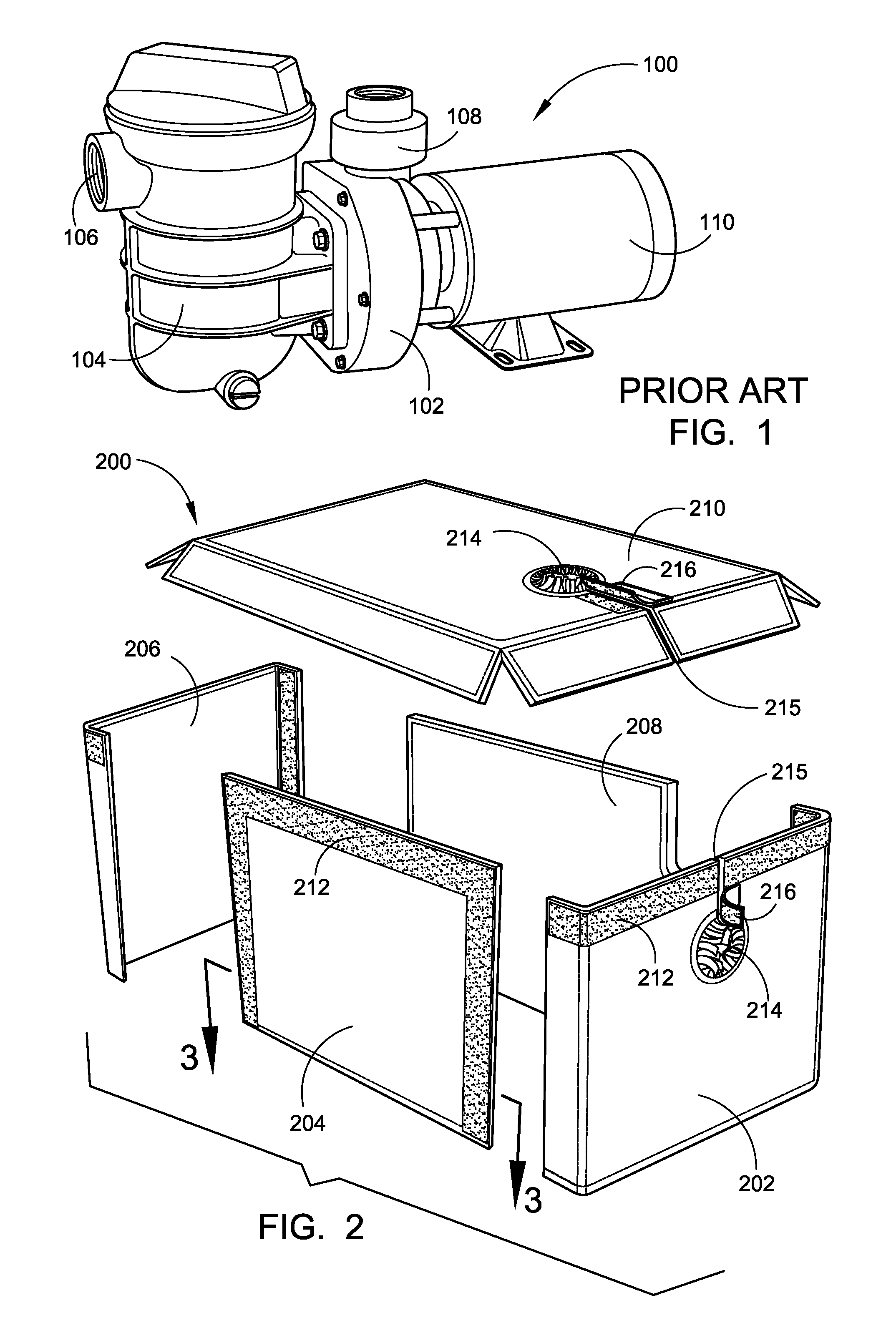 Noise isolation device for swimming pool pumps and other machinery