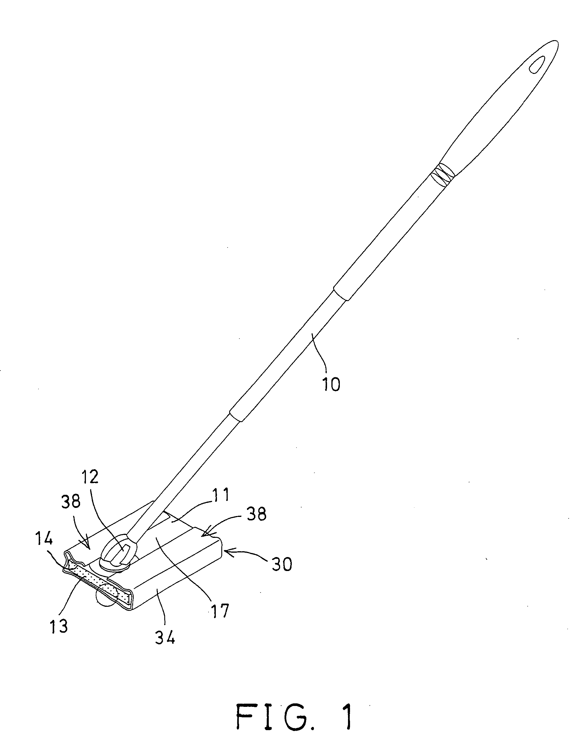 Mop device having changeable abrasive strip