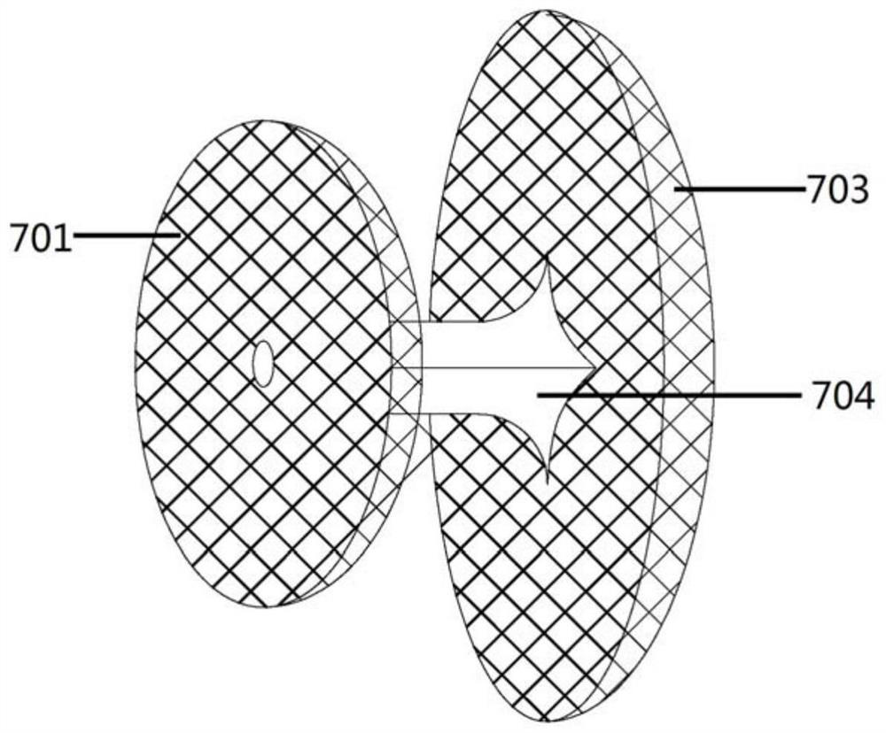 A device for blocking the distal opening of aortic dissection